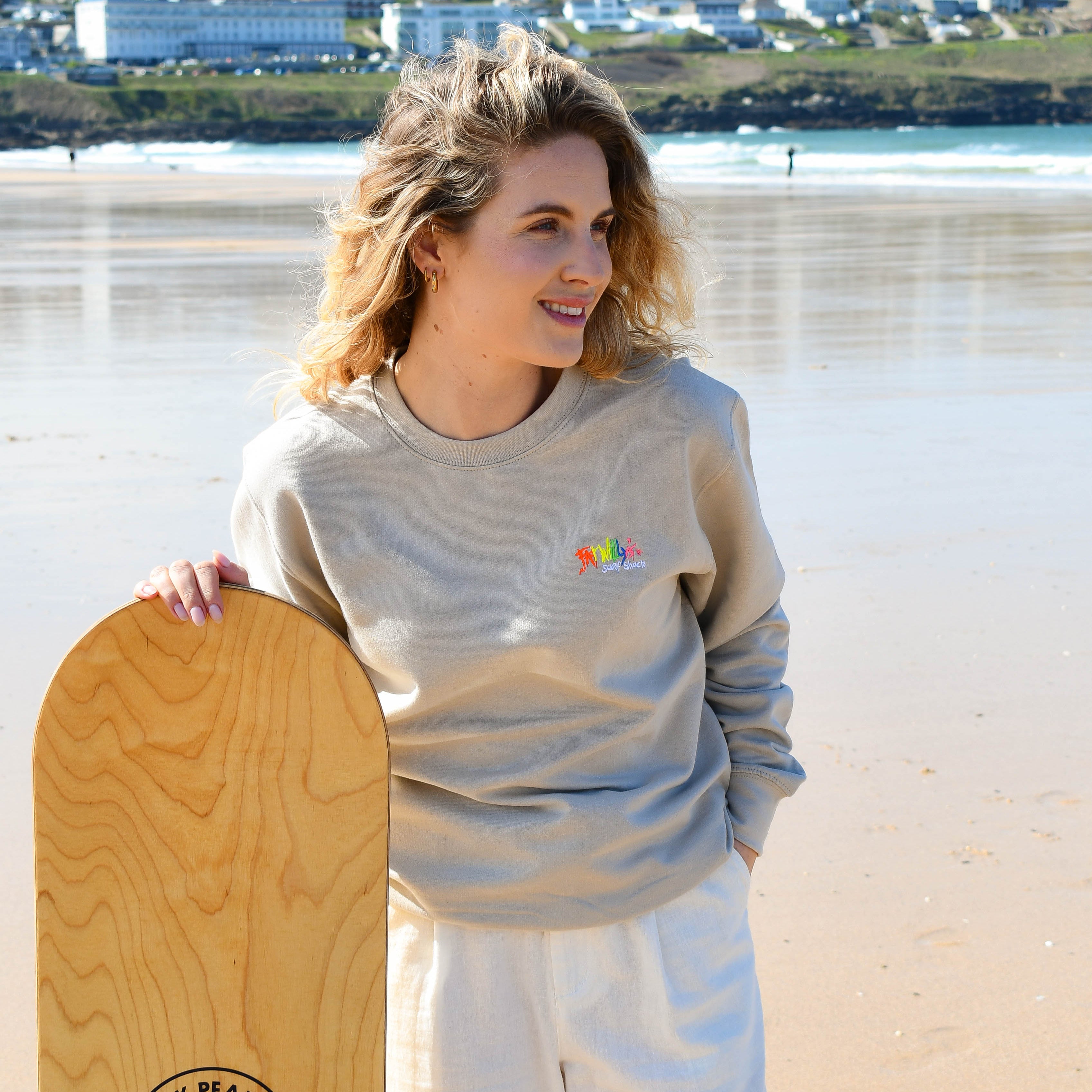 Adult Crew Sweatshirt Natural Stone