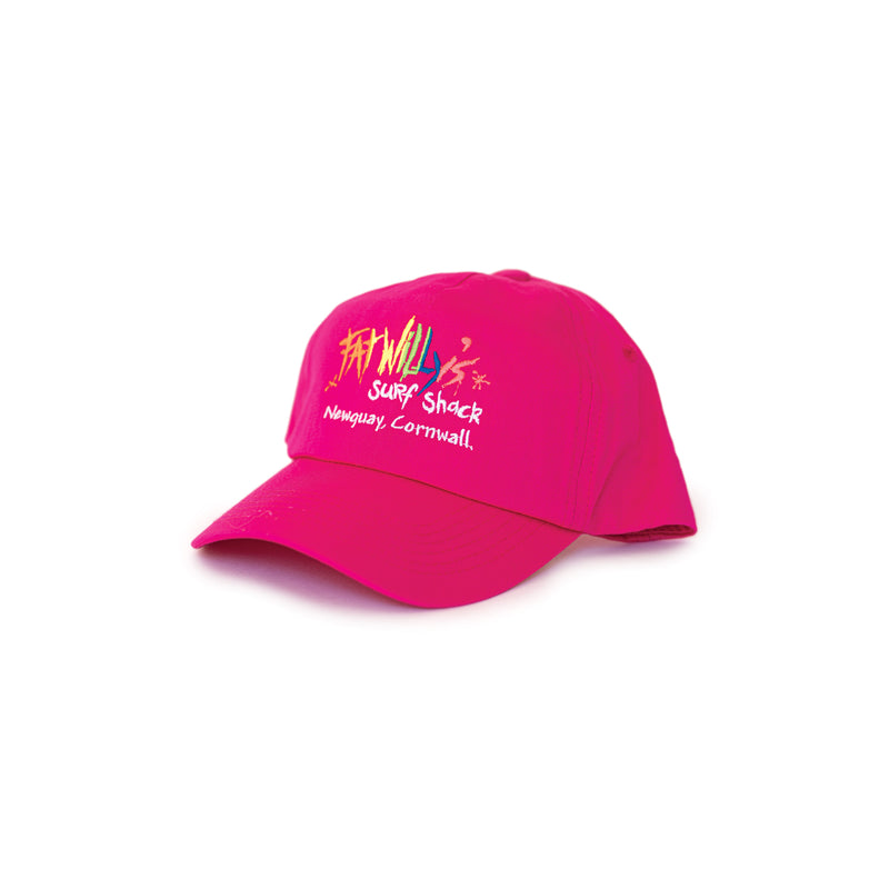 Fat Willy's Surf Shack Newquay cap peaked hat in hot pink
