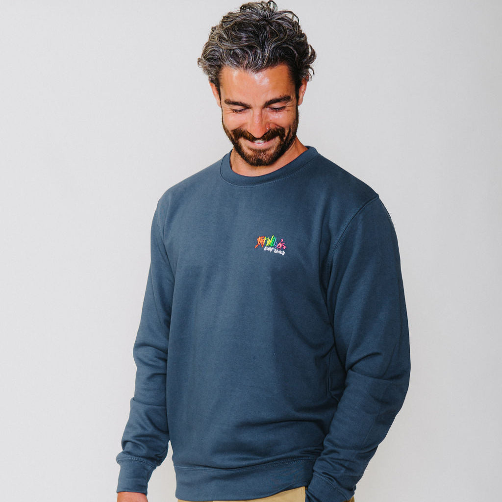 Fat Willy's Surf Shack Newquay Adult Sweatshirt Indigo Blue