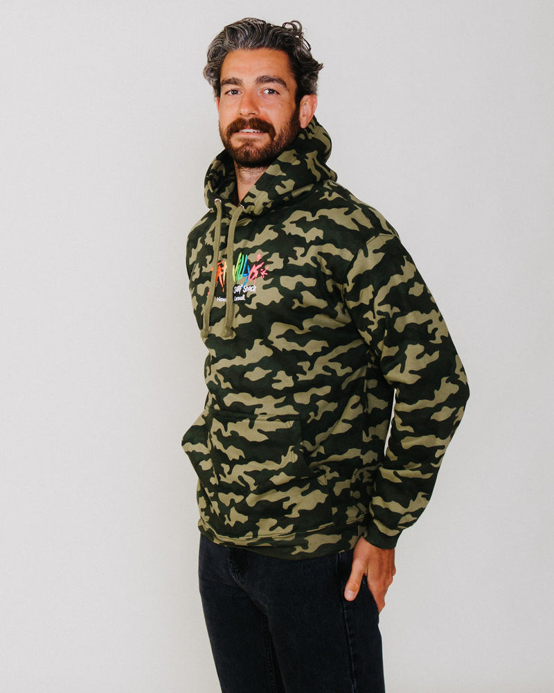 Fat Willy's Surf Shack Newquay Adult Hoodie Camouflage