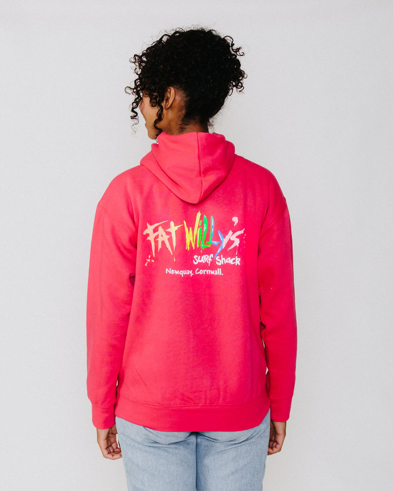 Fat Willy's Surf Shack Newquay Adult Hoodie Pink