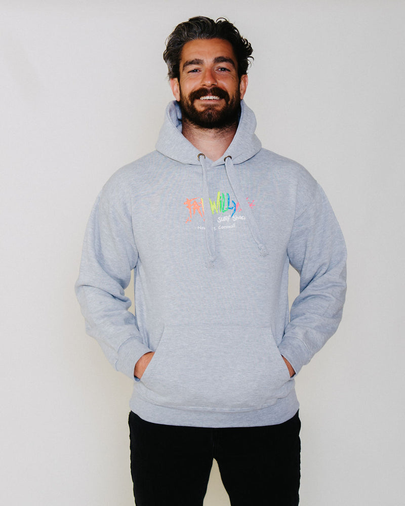 Fat Willy's Surf Shack Newquay Adult Hoodie Sport Grey