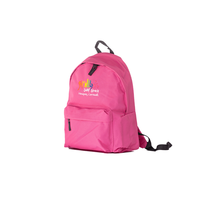 Fat Willy's Surf Shack Newquay backpack bag in baby candy pink