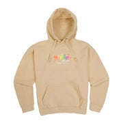 Champagne Adult Hoodie with retro multicolour Fat Willy’s logo