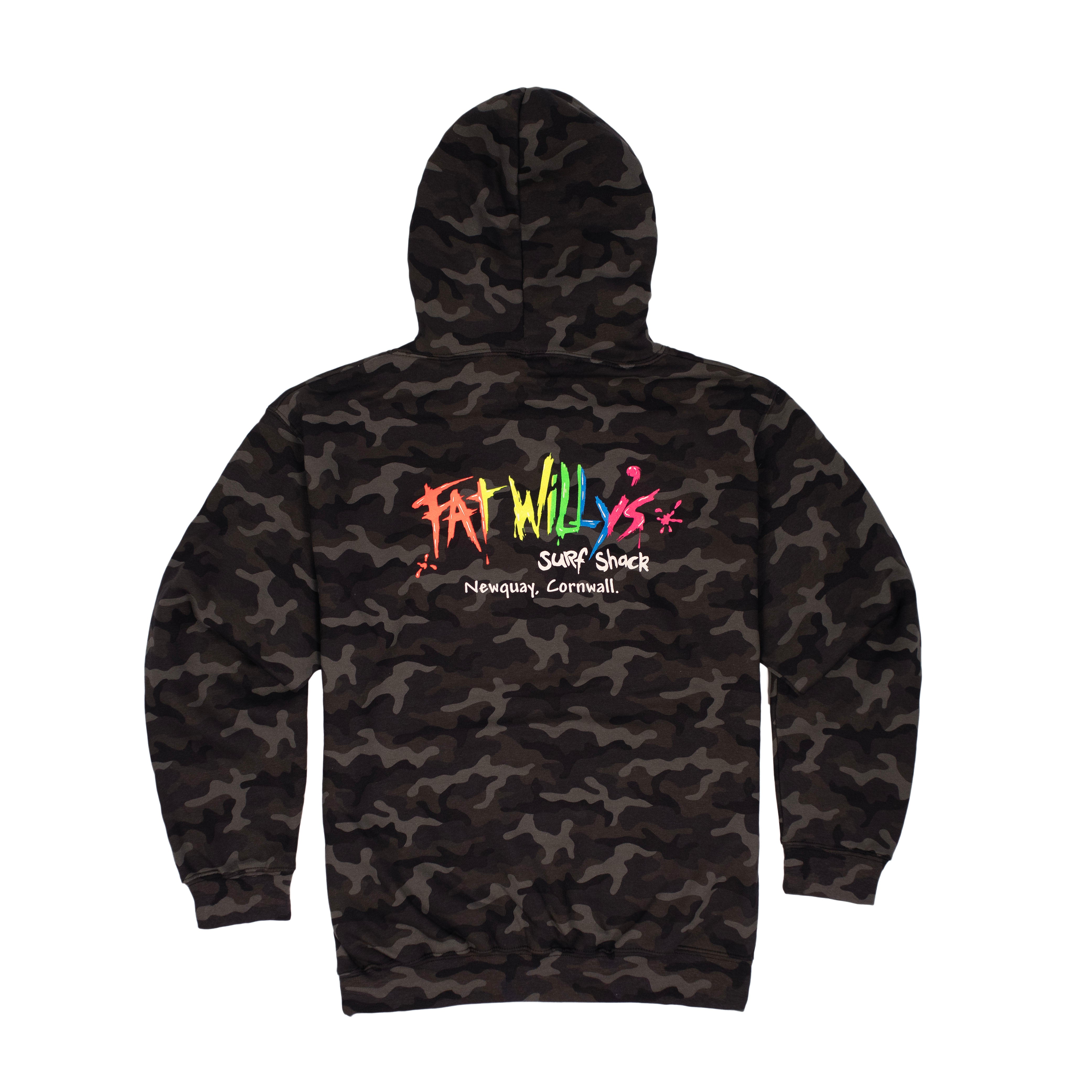 Adult Hoodie Black Camo