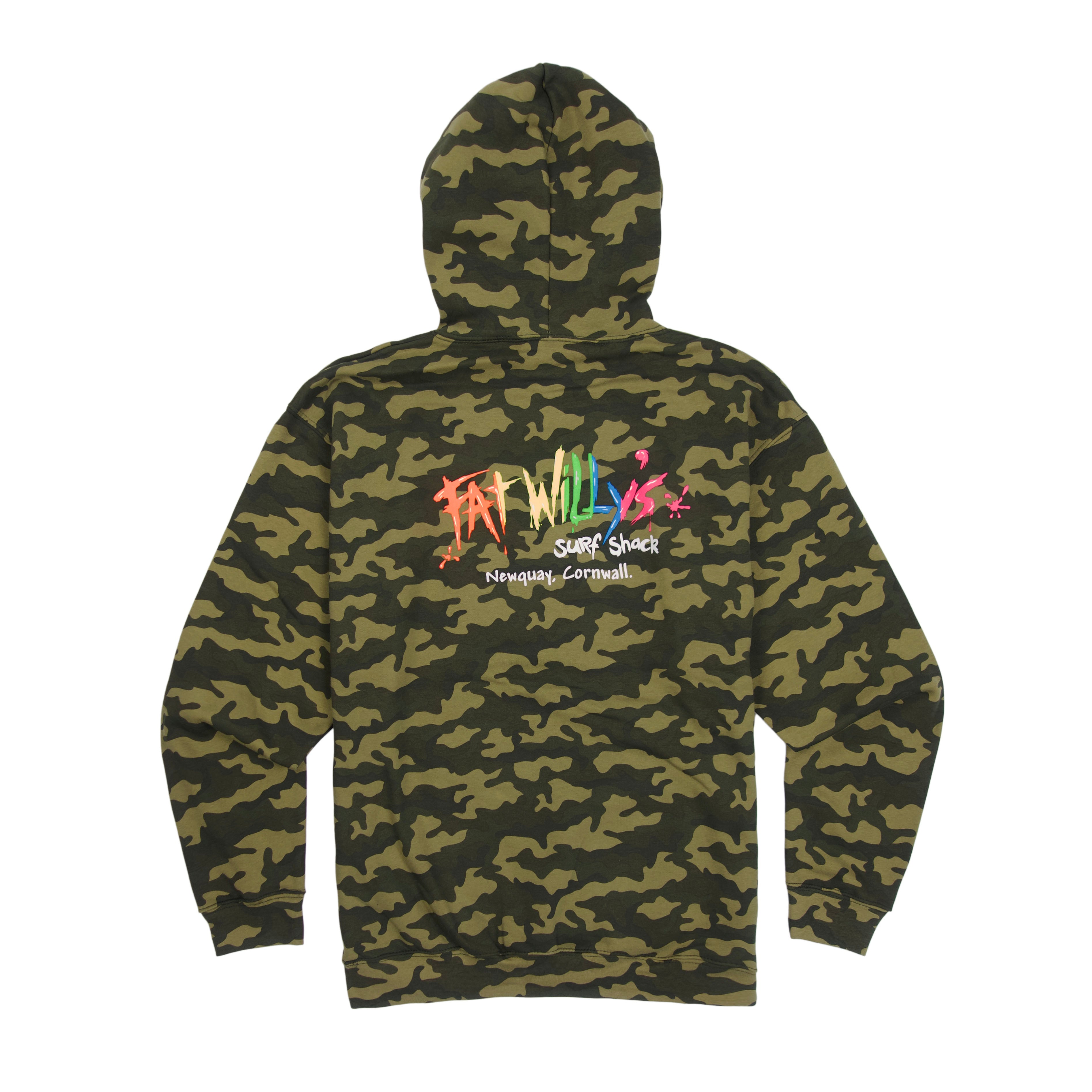 Camouflage Hoodie | Fat Willy's Surf Shack Newquay Cornwall – Fat