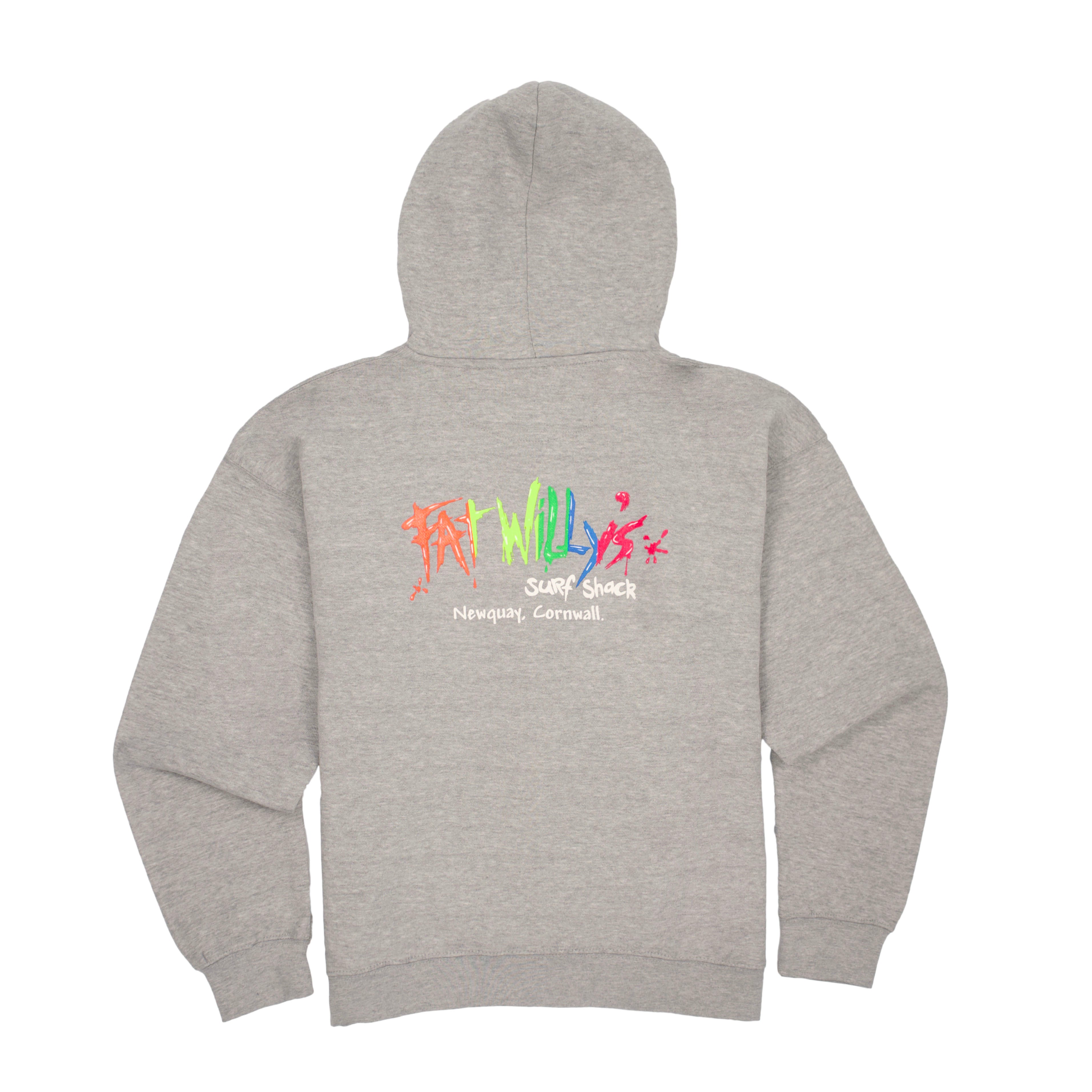 Heather Grey Zip Hoodie | Fat Willy's Surf Shack Newquay Cornwall