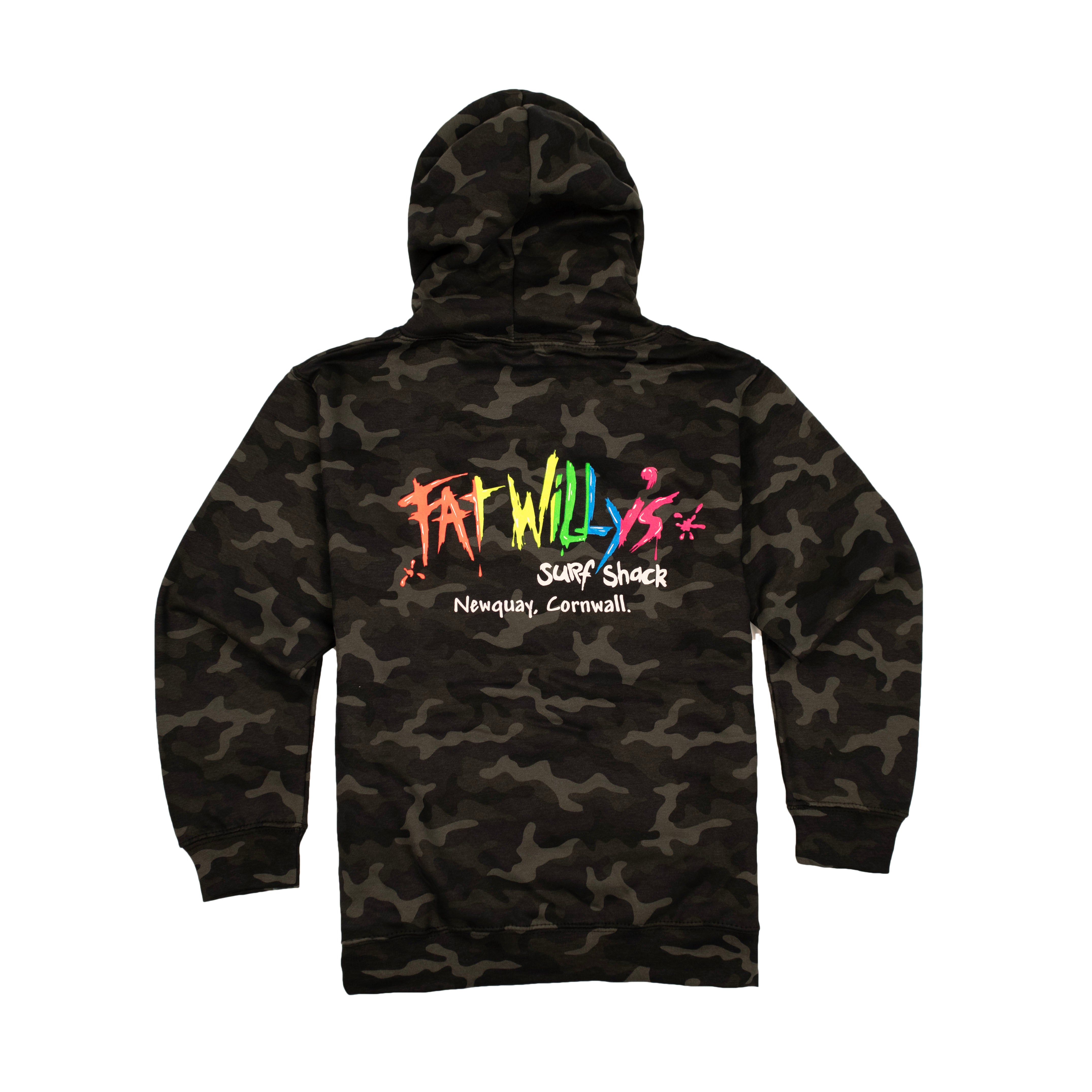 Kids Hood Black Camo