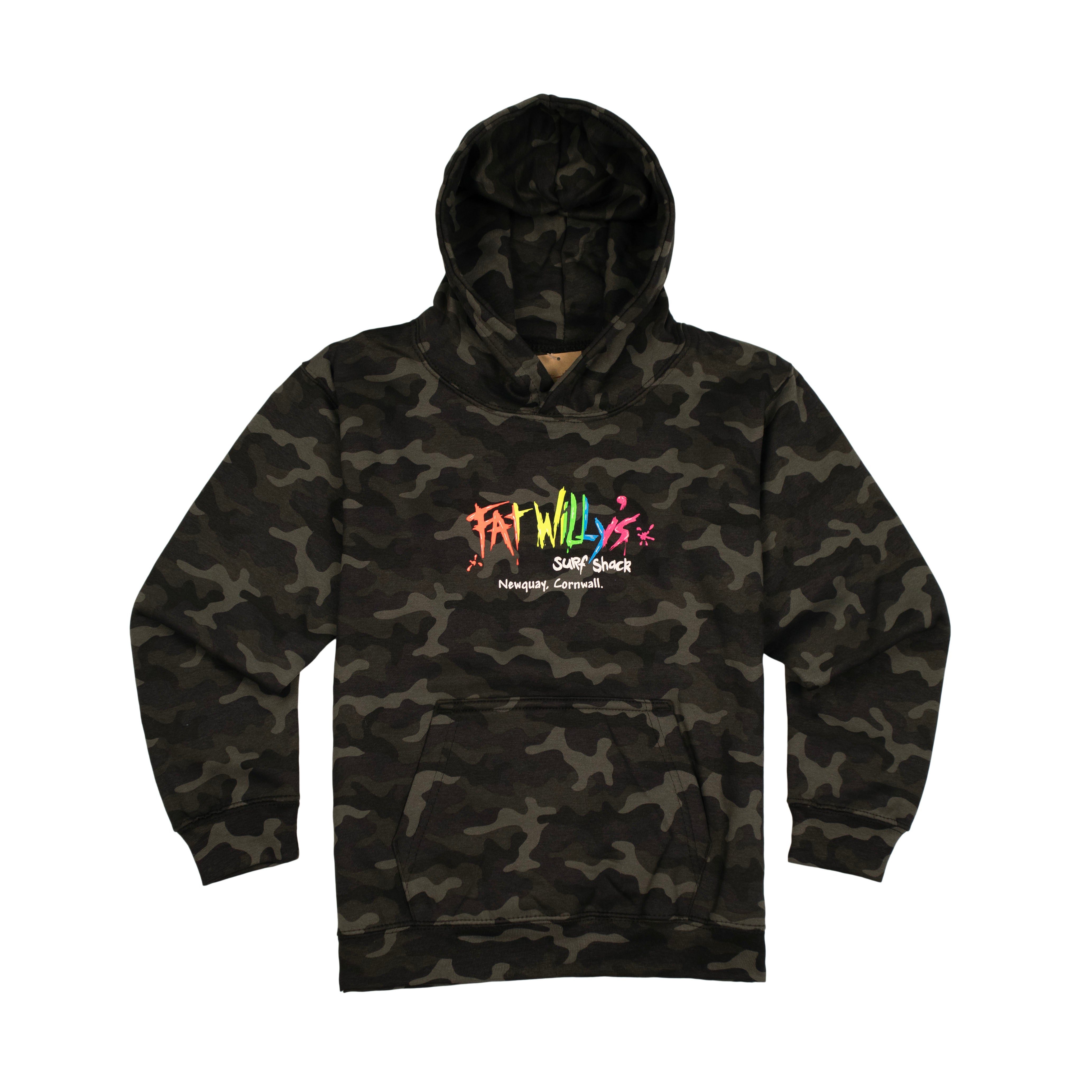 Kids Hood Black Camo