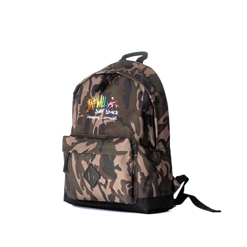 Fat Willy's Surf Shack Newquay backpack bag in camouflage design