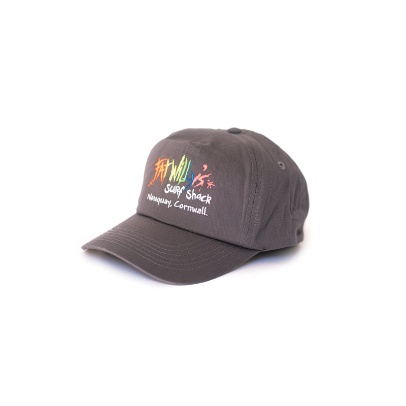 Fat Willy's Surf Shack Newquay cap peaked hat in charcoal grey