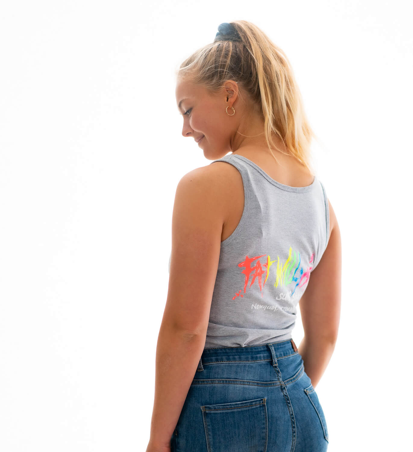 Fat Willy's Surf Shack Newquay Ladies Cut Vest Grey