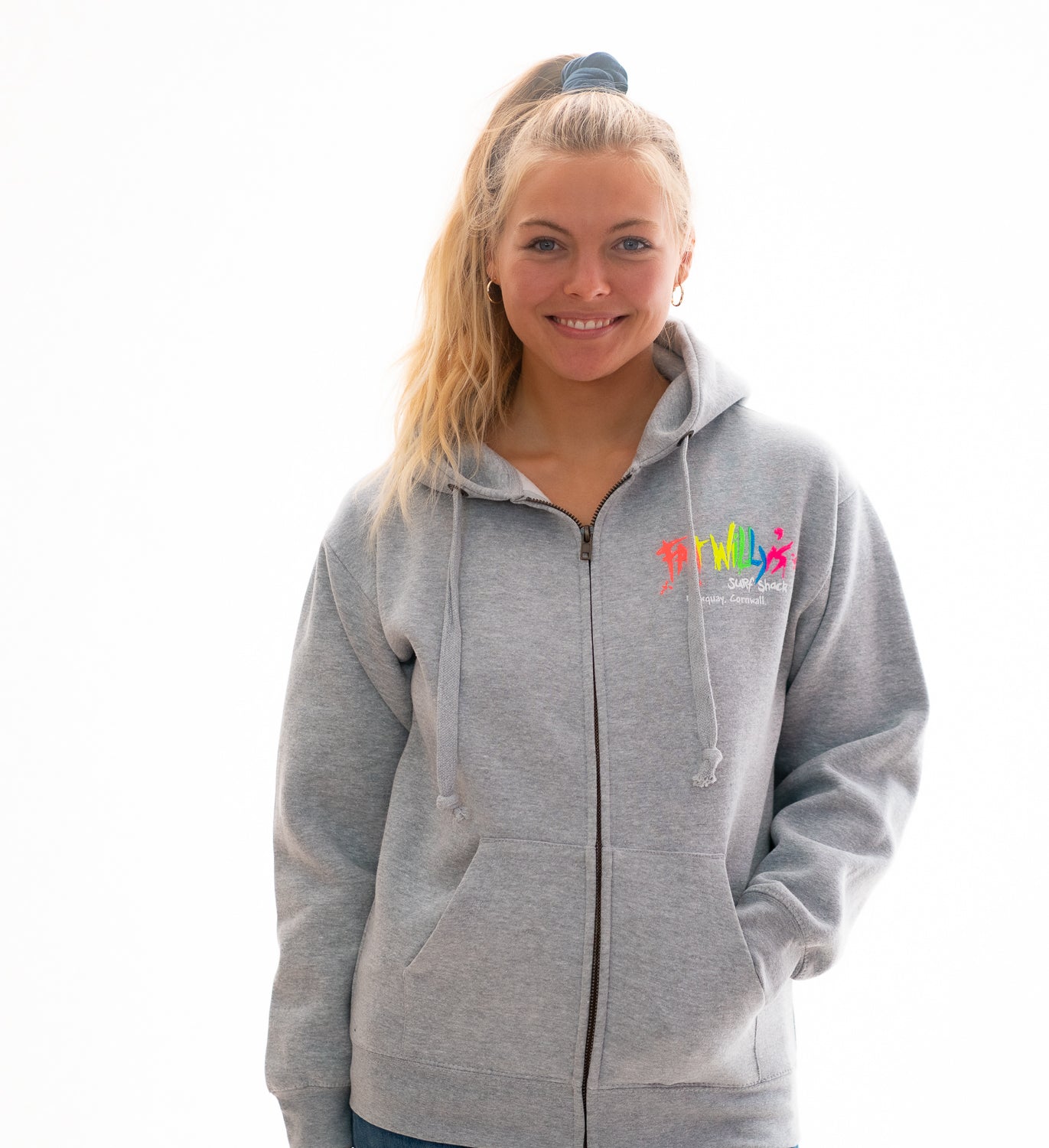 Fat Willy's Newquay Adult Zip Heather Grey