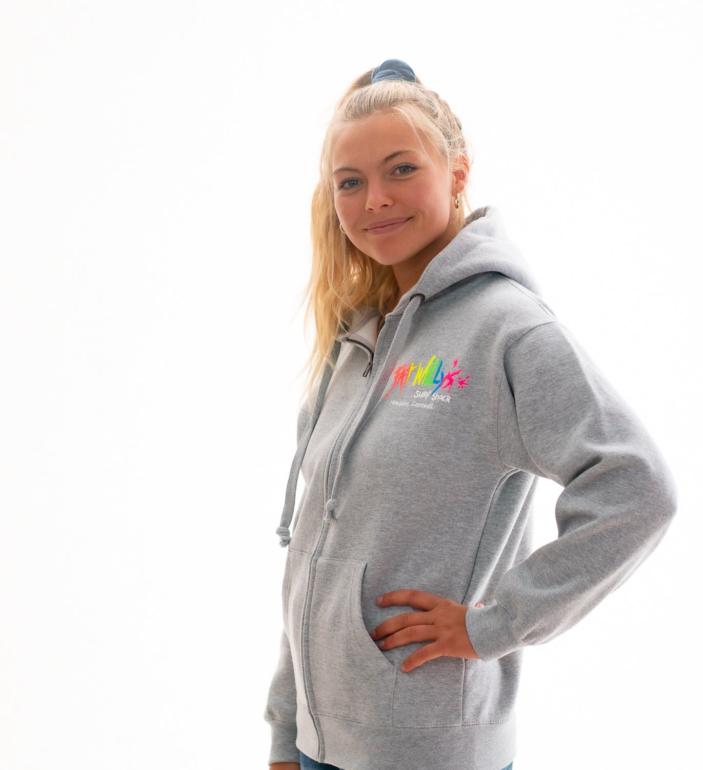 Fat Willy's Newquay Adult Zip Heather Grey