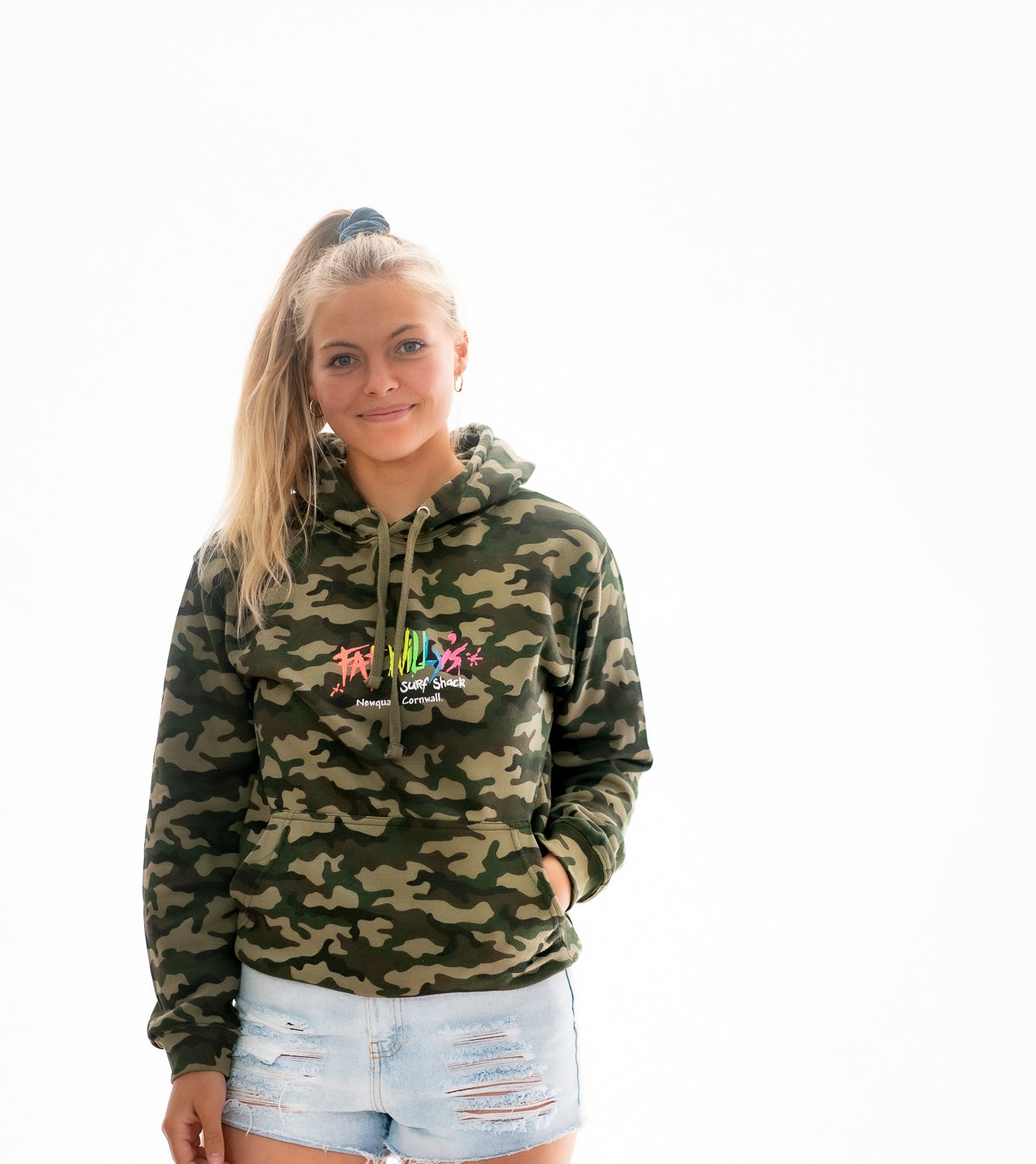 Fat Willy's Surf Shack Newquay Adult Hoodie Camouflage
