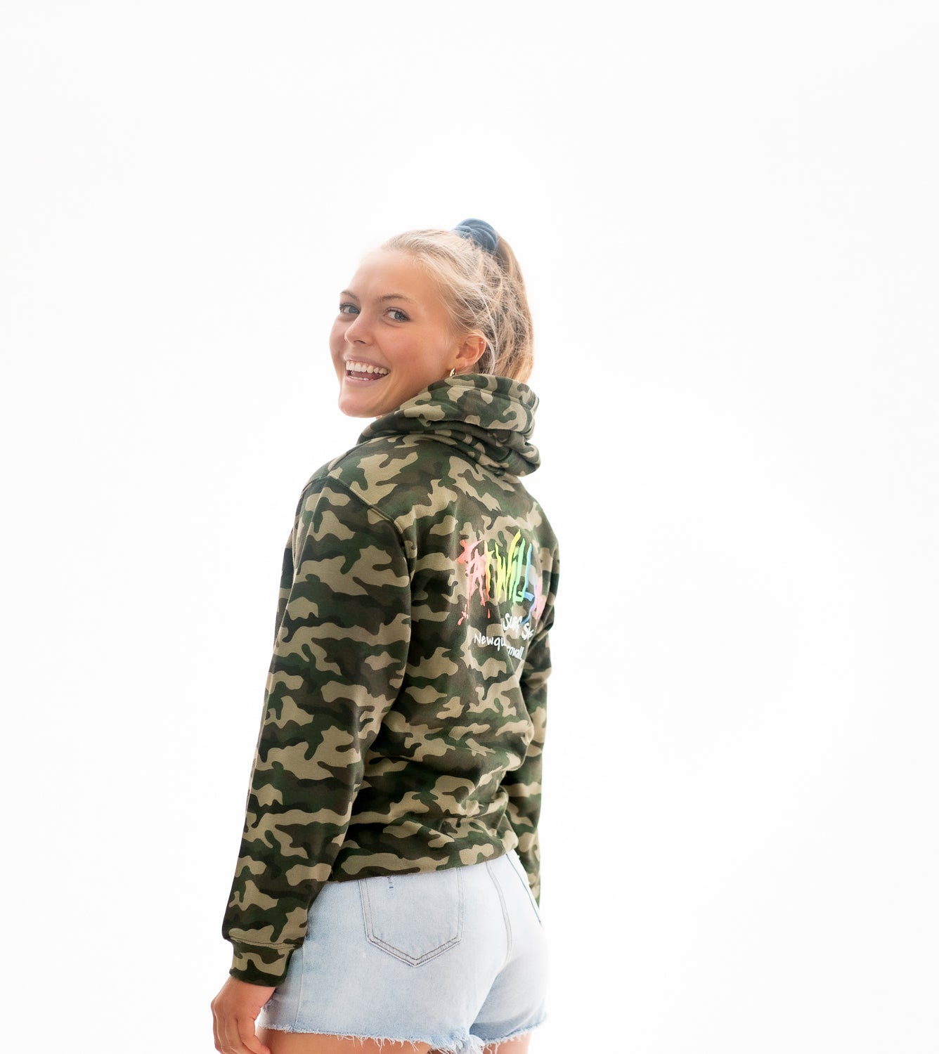 Fat Willy's Surf Shack Newquay Adult Hoodie Camouflage