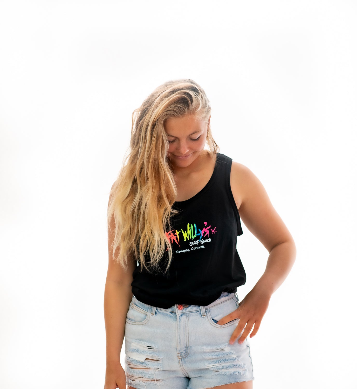 Fat Willy's Newquay adult men's vest in Black