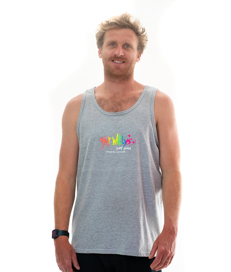 Fat Willy's Newquay adult men's vest in Grey