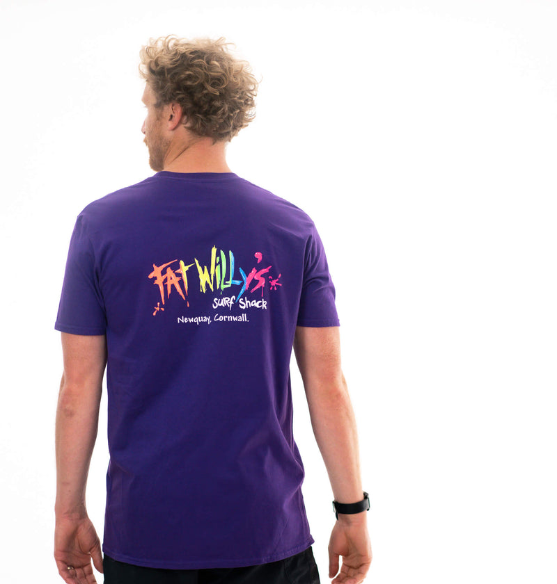 Fat Willy's Newquay adult t-shirt in Purple