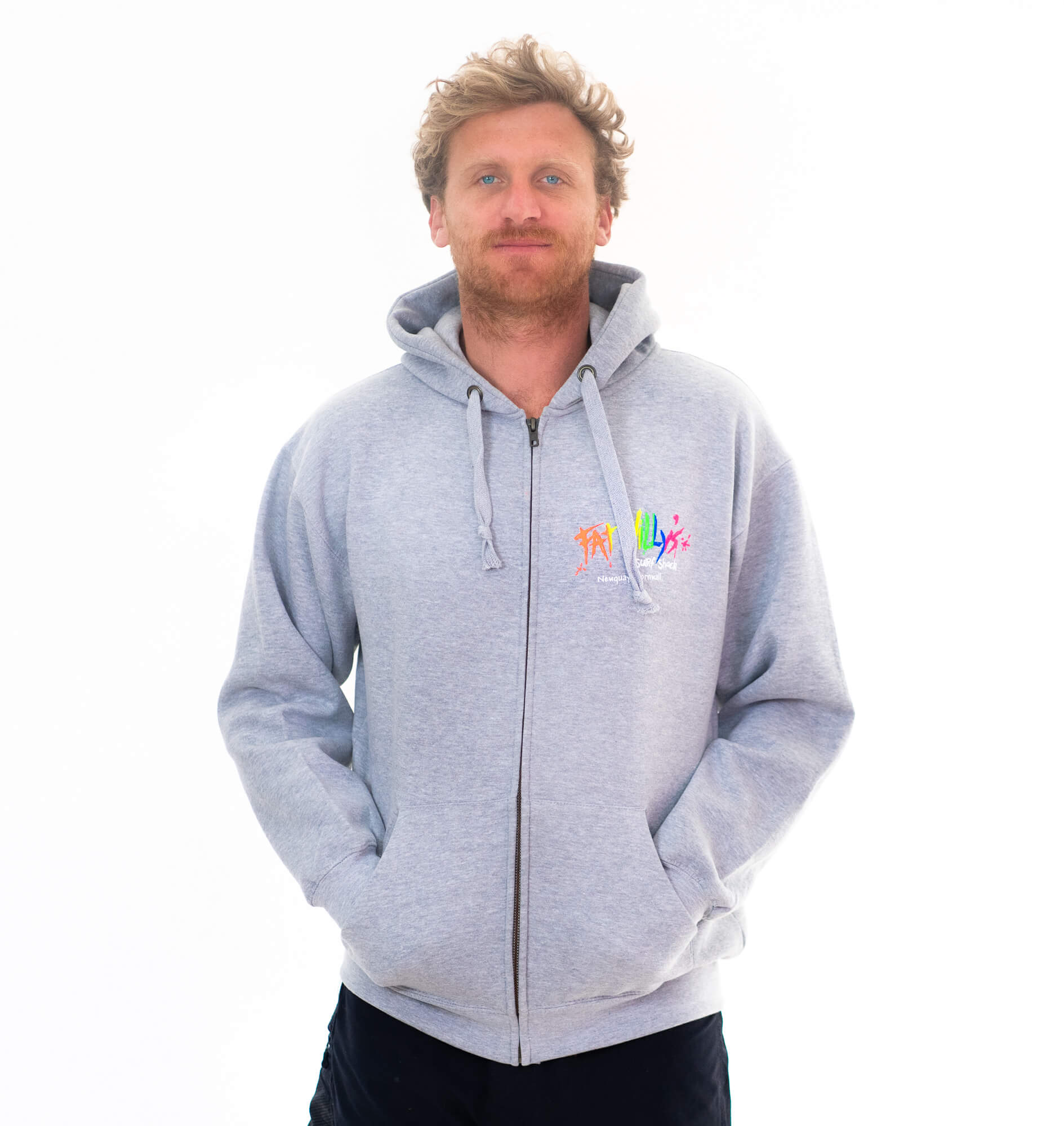 Fat Willy's Newquay Adult Zip Heather Grey