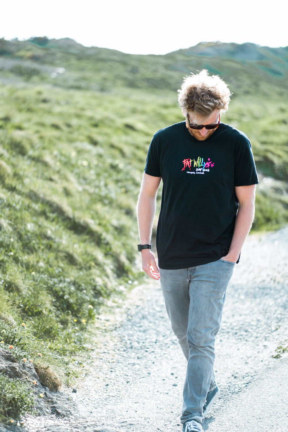 Fat Willy's Surf Shack Newquay Adult T Shirt Black