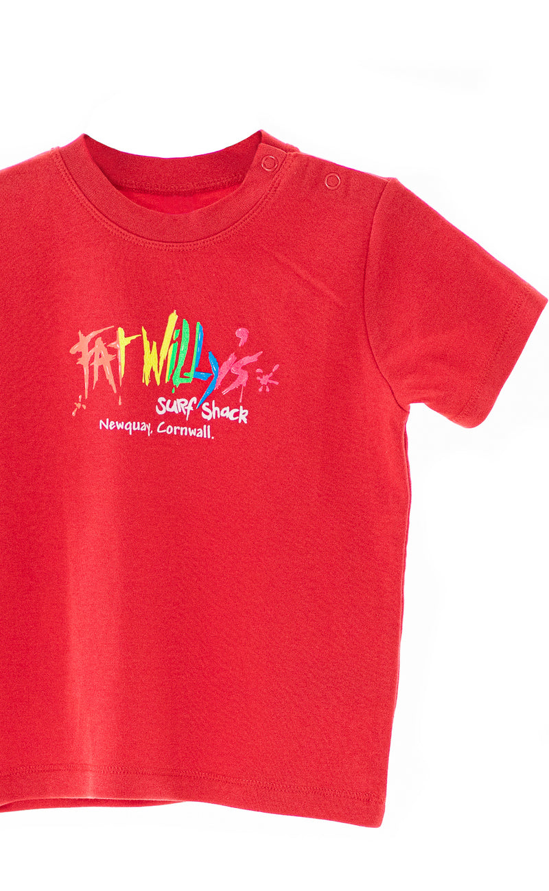 Fat Willy's Newquay toddler t-shirt in red