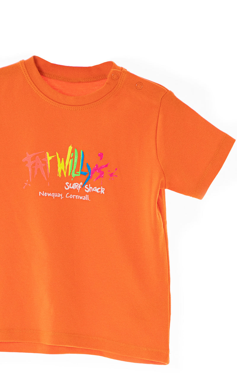 Fat Willy's Newquay toddler t-shirt in orange