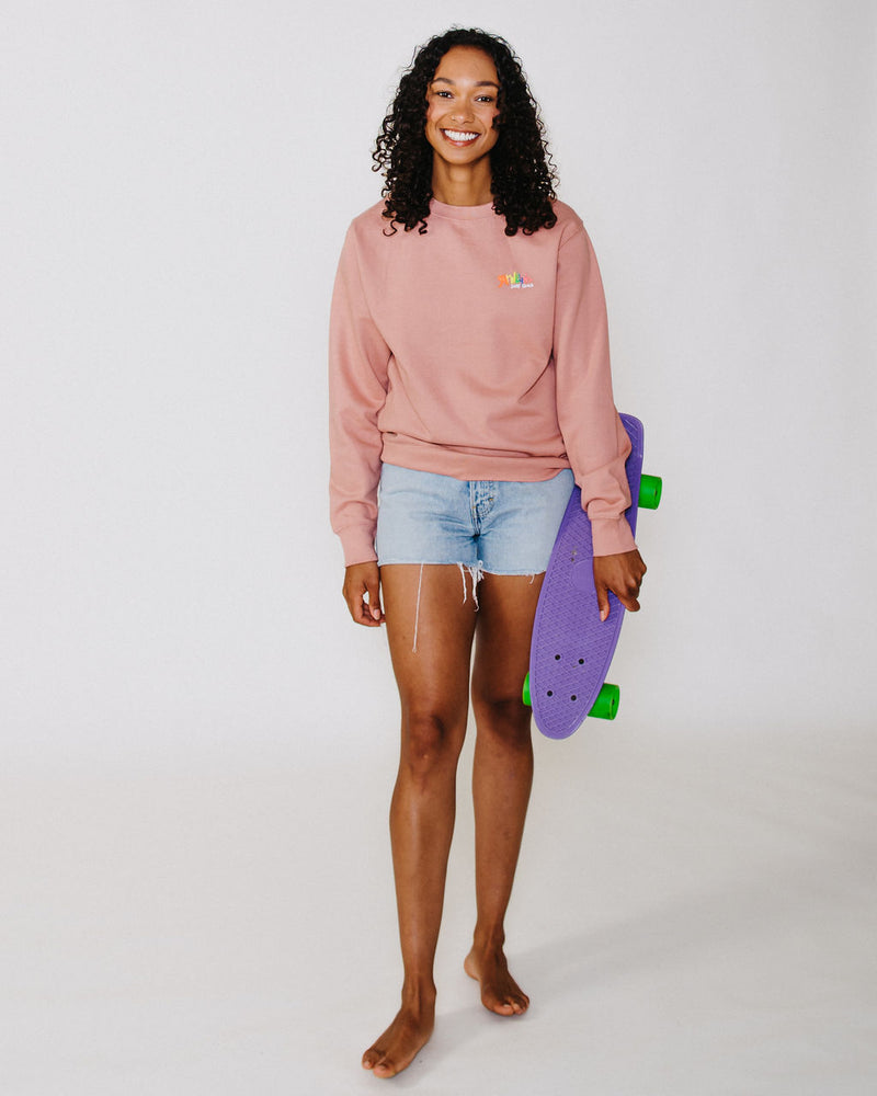 Adult Crew Sweatshirt in Dusty Pink Fat Willy s Surf Shack