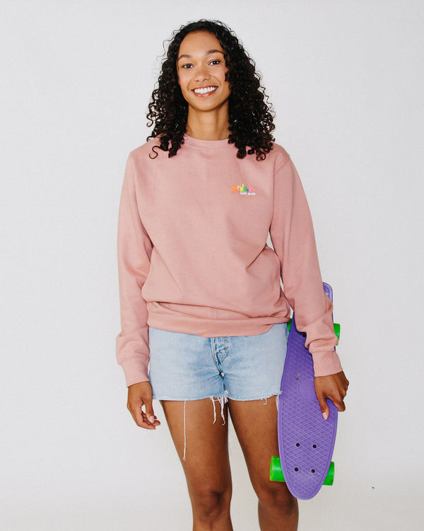 Fat Willy's Surf Shack Newquay Adult  Sweatshirt Dusty Pink