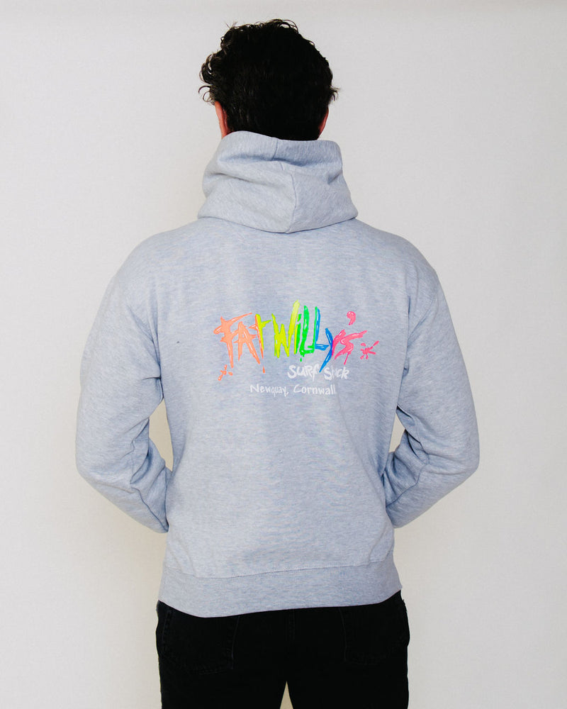 Fat Willy's Surf Shack Newquay Adult Hoodie Sport Grey