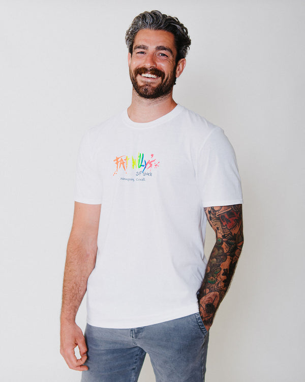 Fat Willy's Surf Shack Newquay Adult T Shirt White