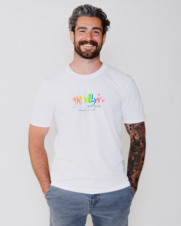 Fat Willy's Surf Shack Newquay Adult T Shirt White