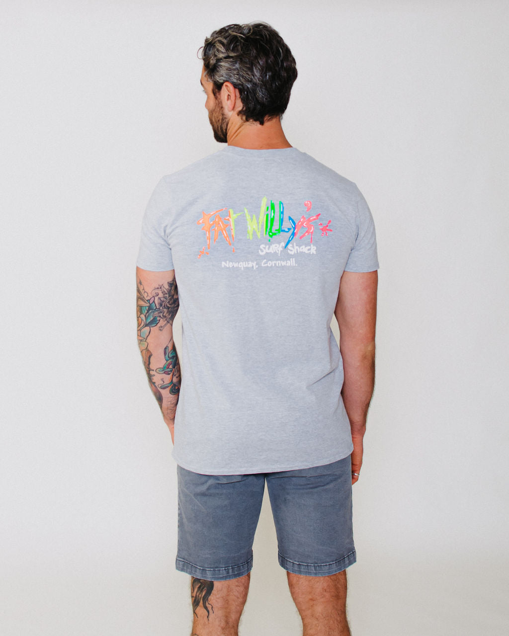 Fat Willy's Surf Shack Newquay Adult T Shirt Grey