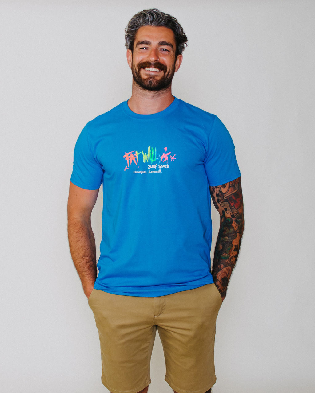 Fat Willy's Surf Shack Newquay Adult T Shirt Sapphire Blue