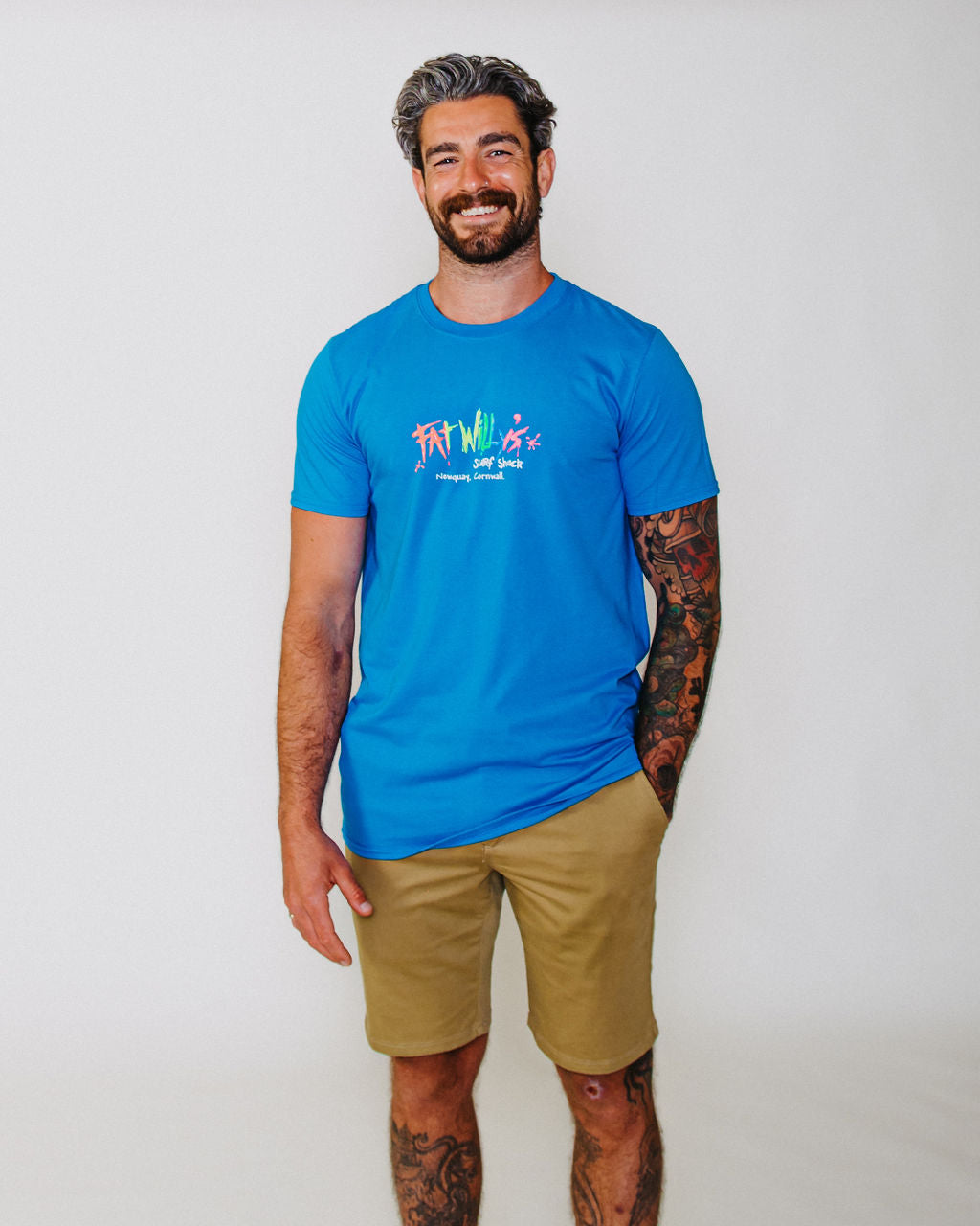 Fat Willy's Surf Shack Newquay Adult T Shirt Sapphire Blue
