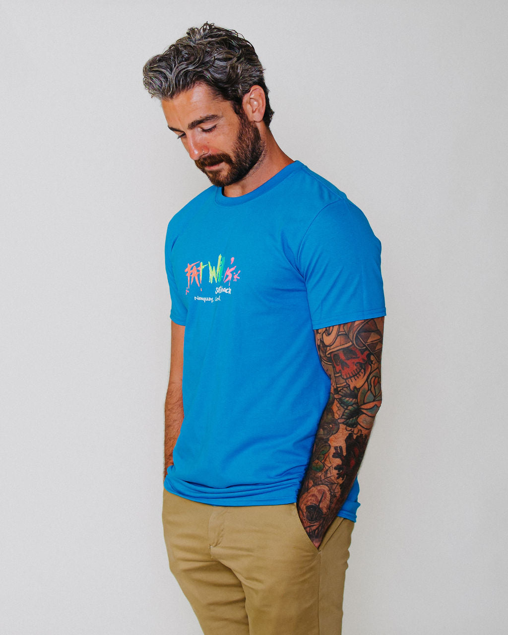 Fat Willy's Surf Shack Newquay Adult T Shirt Sapphire Blue