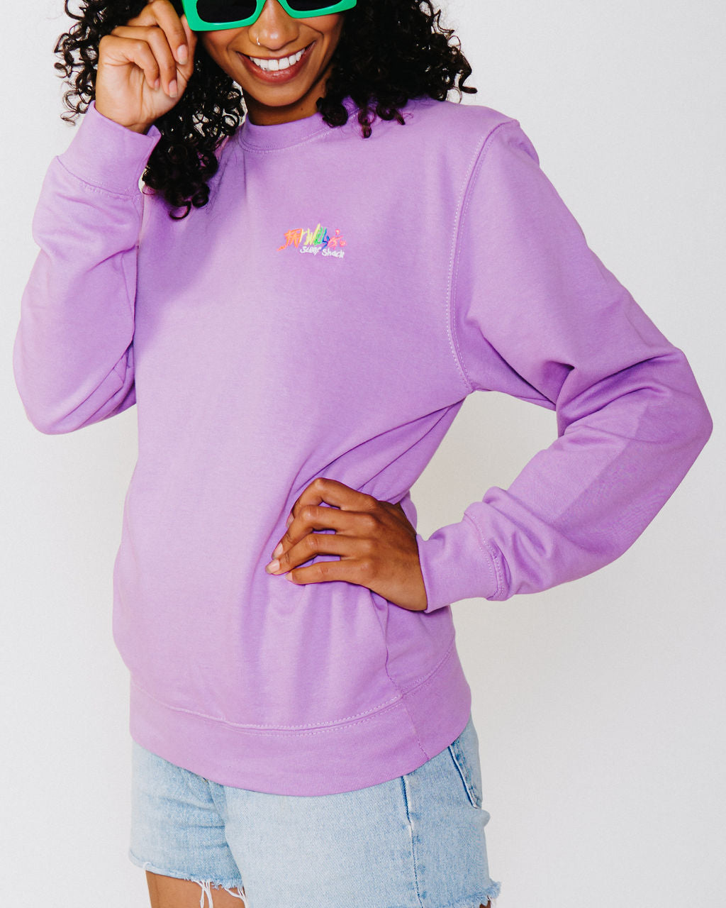 Fat Willy's Surf Shack Newquay Adult Sweatshirt Lavender