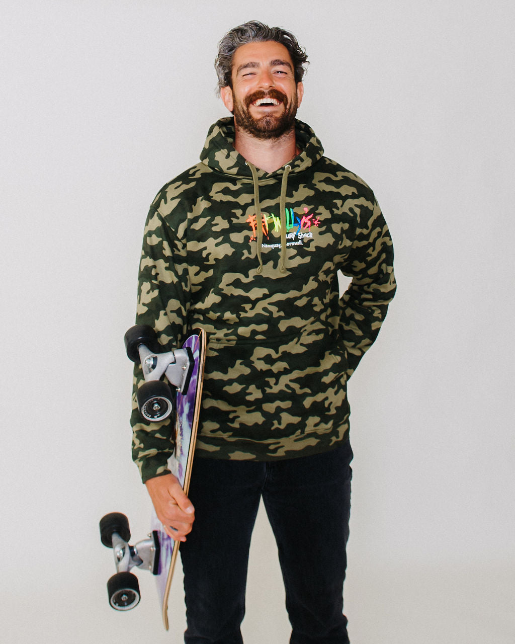 Fat Willy's Surf Shack Newquay Adult Hoodie Camouflage