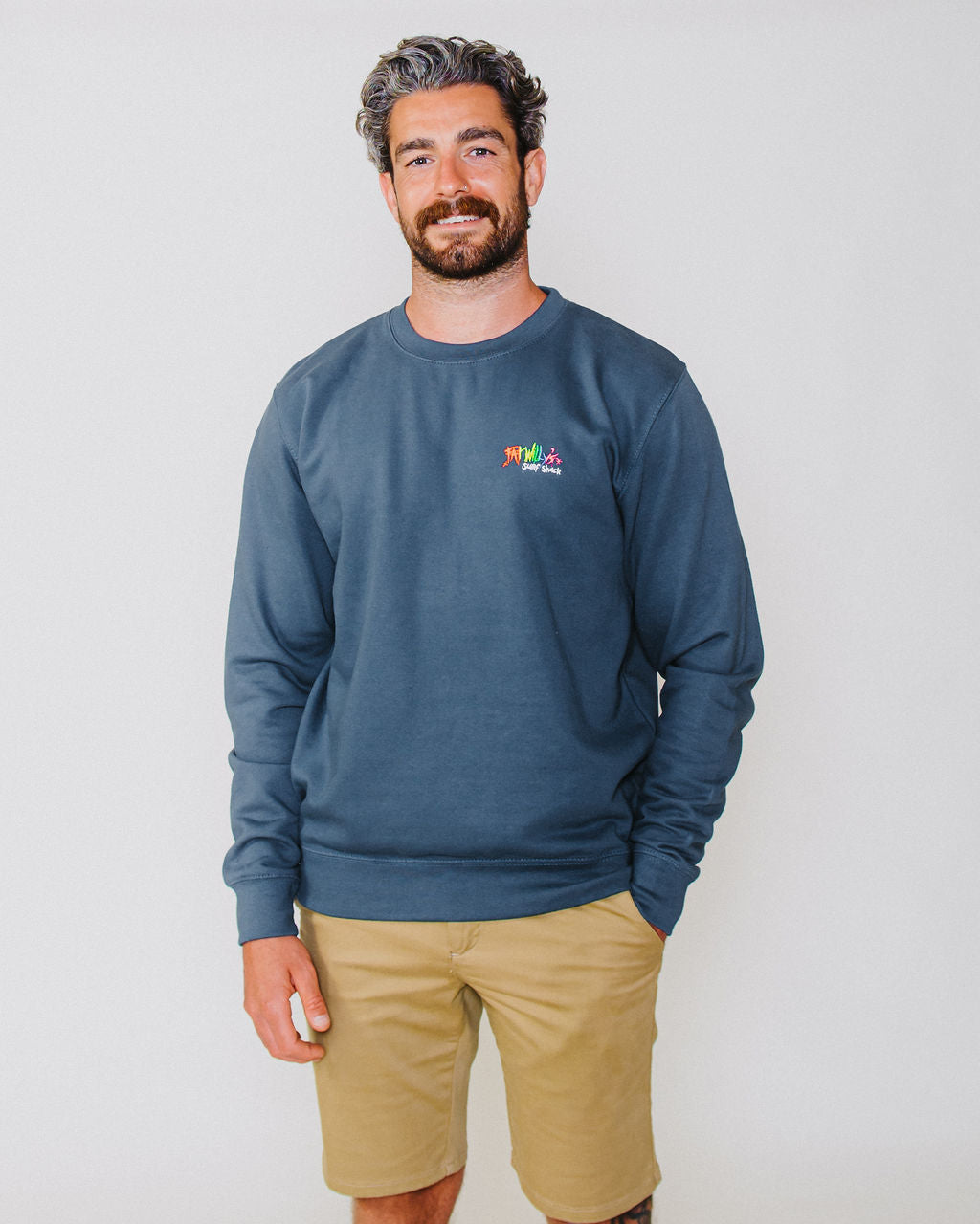 Fat Willy's Surf Shack Newquay Adult Sweatshirt Indigo Blue