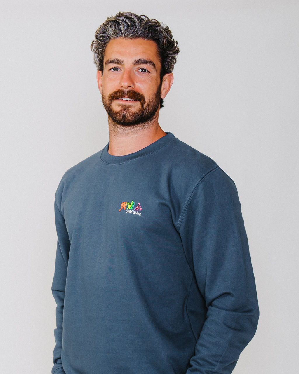 Fat Willy's Surf Shack Newquay Adult Sweatshirt Indigo Blue