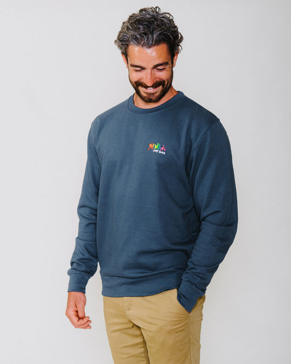 Fat Willy's Surf Shack Newquay Adult Sweatshirt Indigo Blue