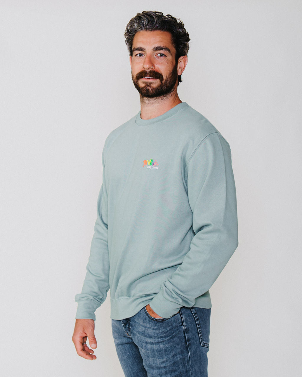 Adult Crew Sweatshirt Dusty Green