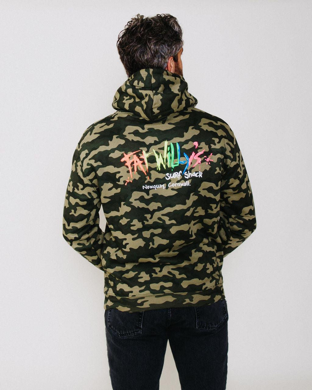 Fat Willy's Surf Shack Newquay Adult Hoodie Camouflage