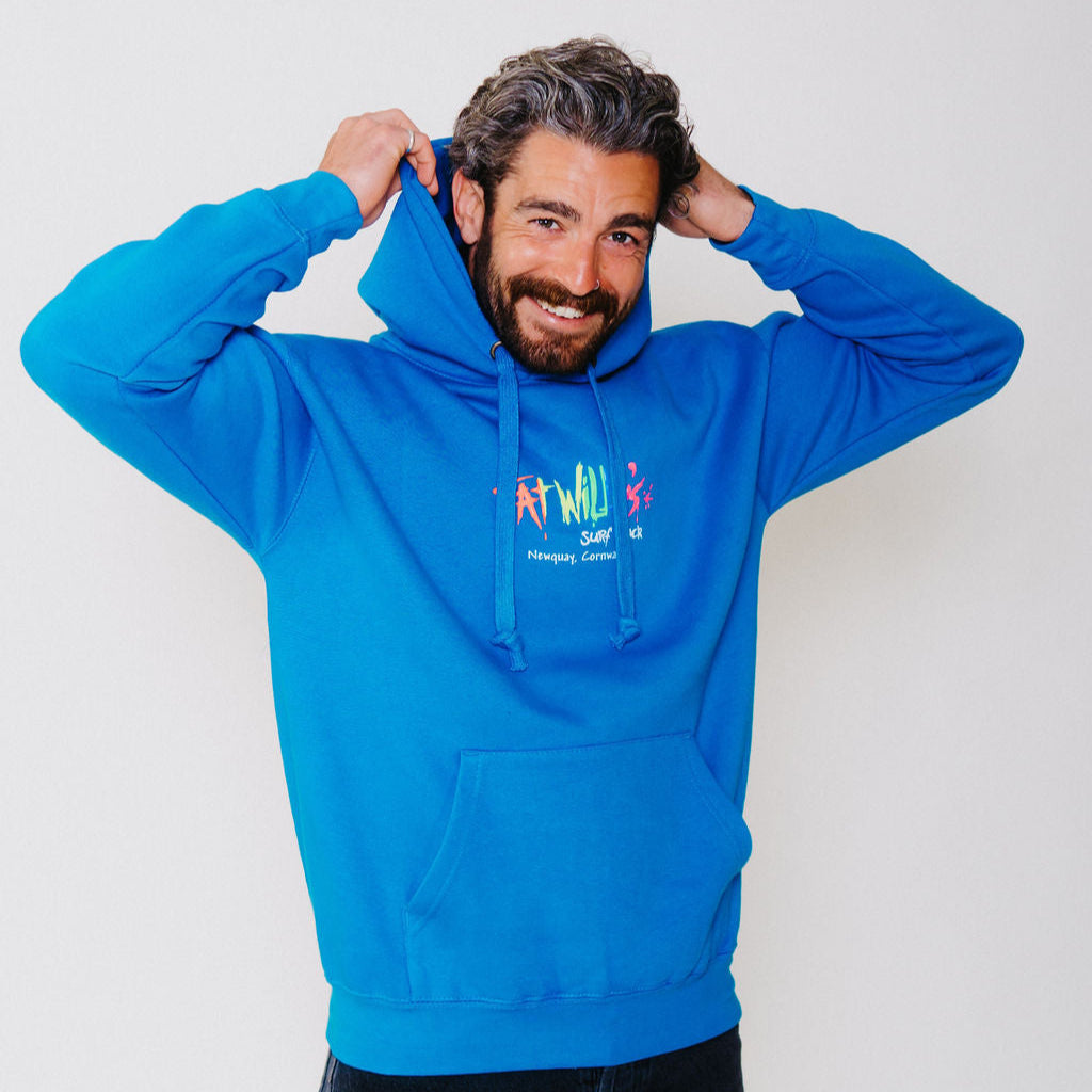 Fat Willy's Surf Shack Newquay Adult Hoodie Sapphire Blue