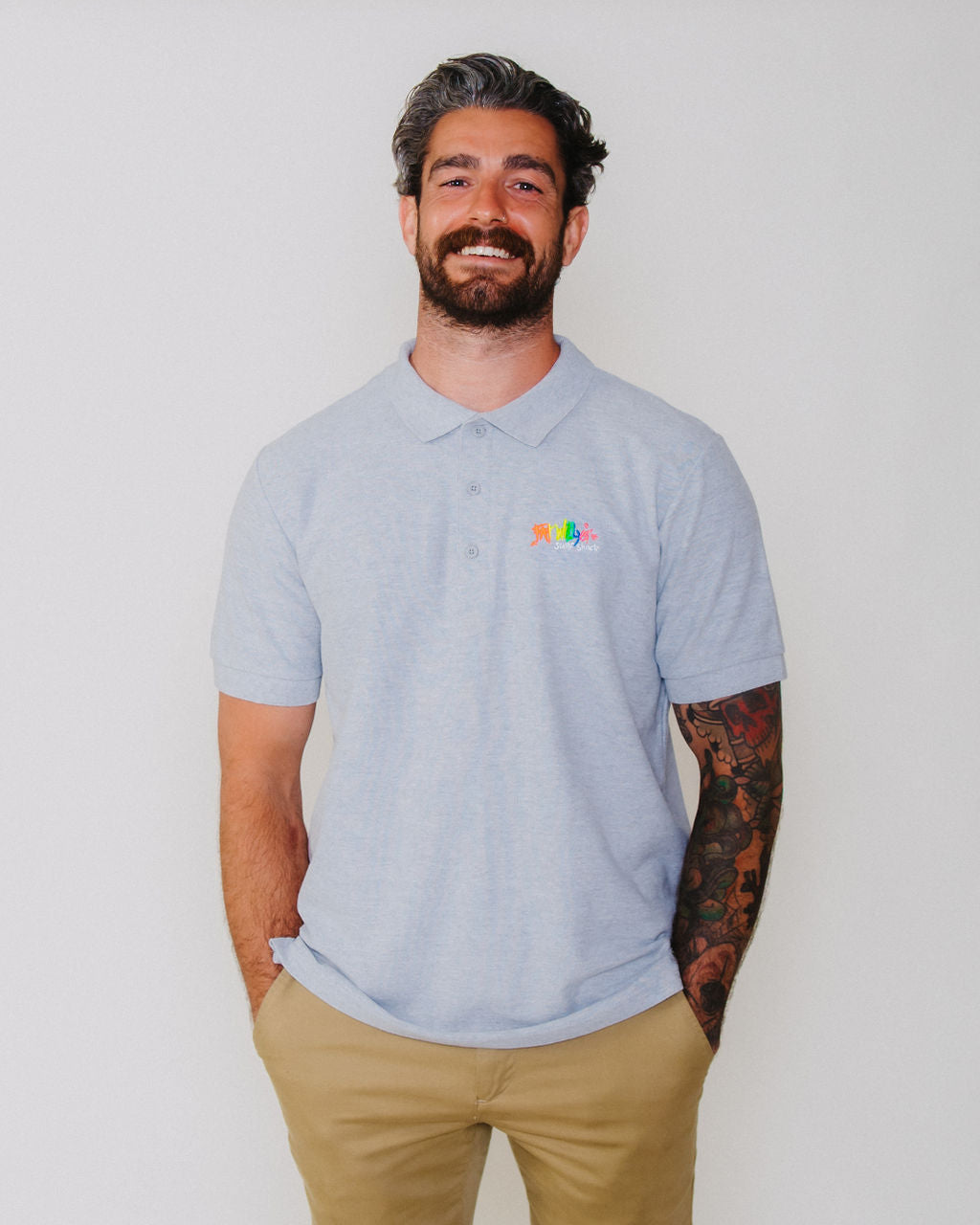 Fat Willy's Surf Shack Newquay Polo Shirt Heather Grey
