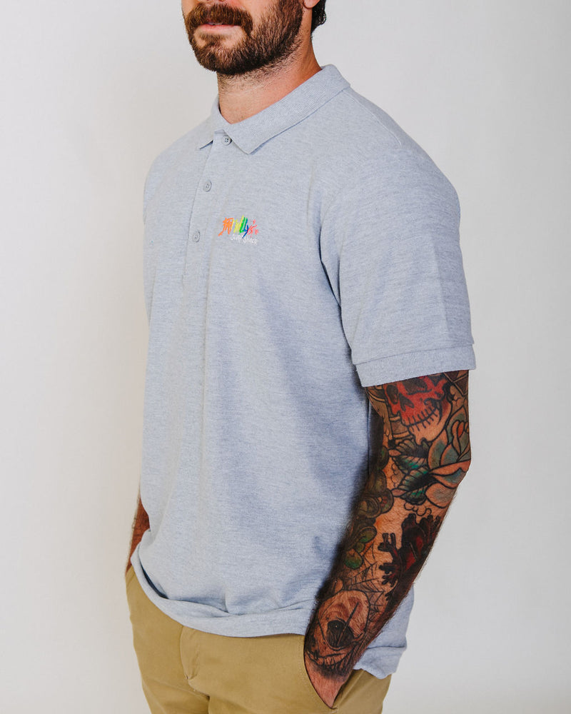 Fat Willy's Surf Shack Newquay Polo Shirt Heather Grey