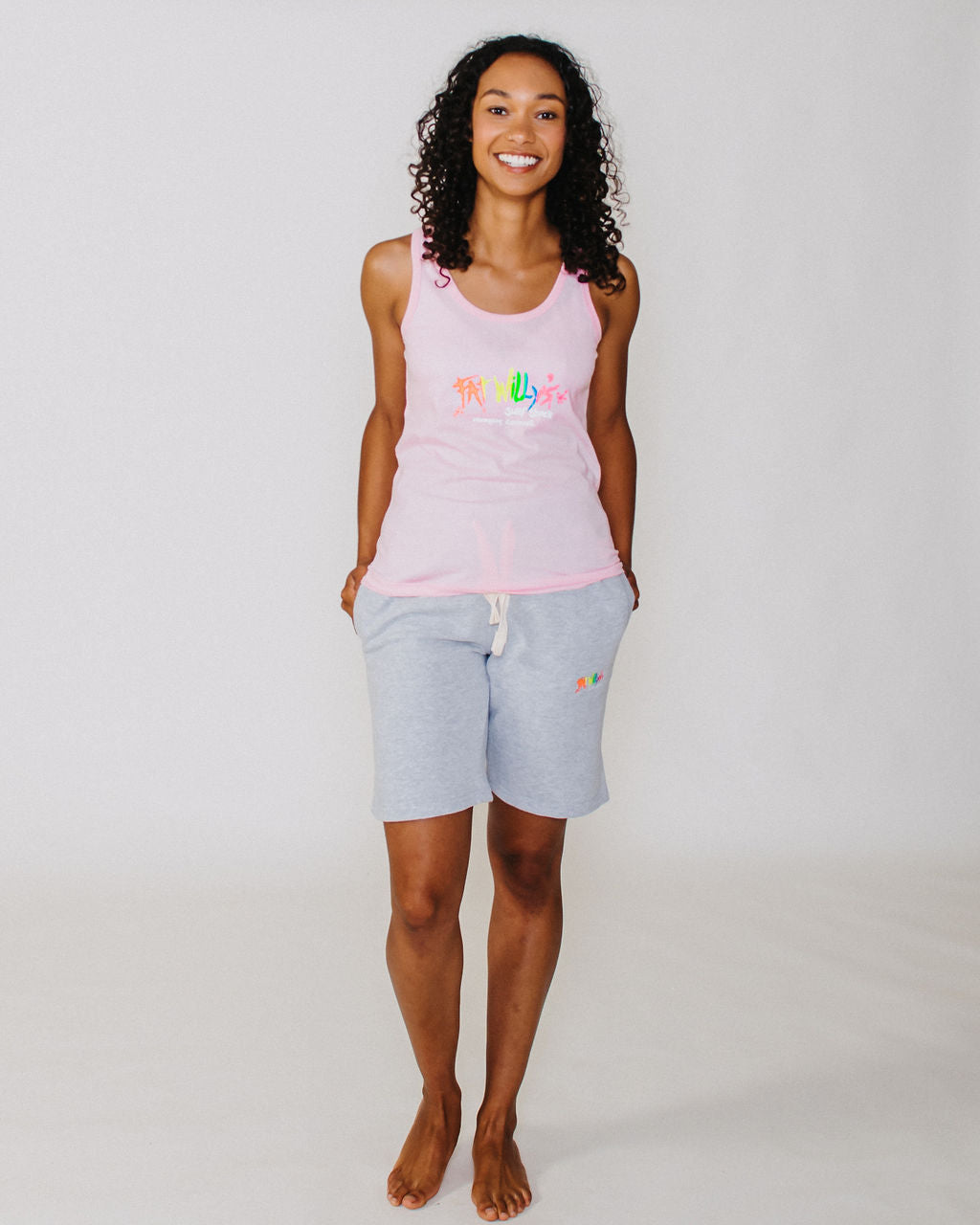 Fat Willy's Surf Shack Newquay Ladies Cut Vest Baby Pink