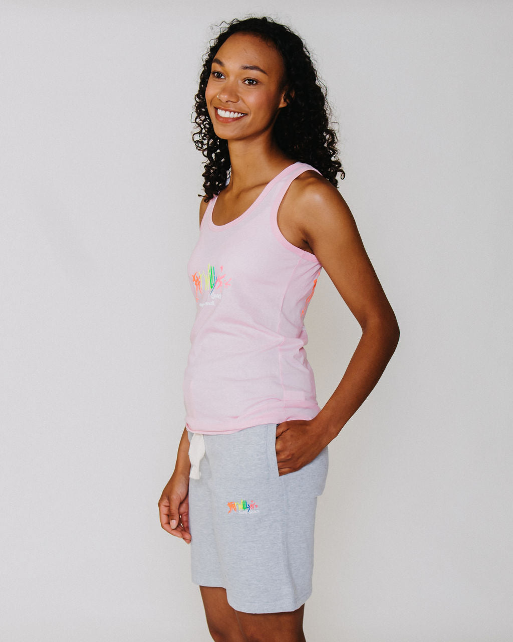 Fat Willy's Surf Shack Newquay Ladies Cut Vest Baby Pink