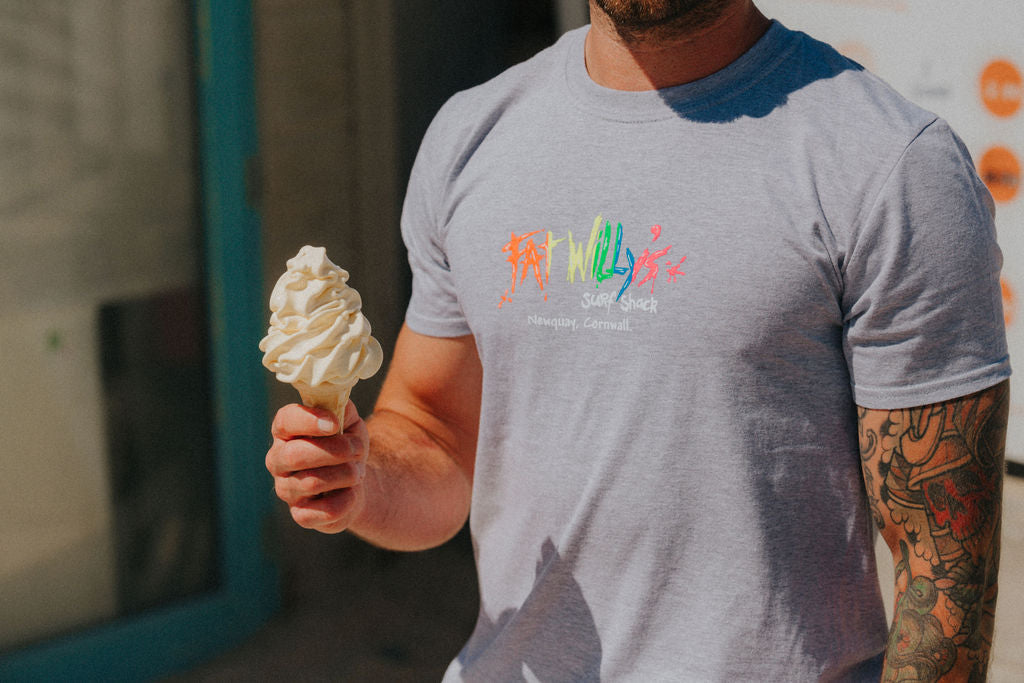 Fat Willy's Surf Shack Newquay Adult T Shirt Grey