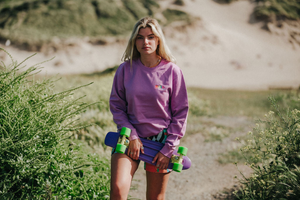Fat Willy's Surf Shack Newquay Adult Sweatshirt Lavender